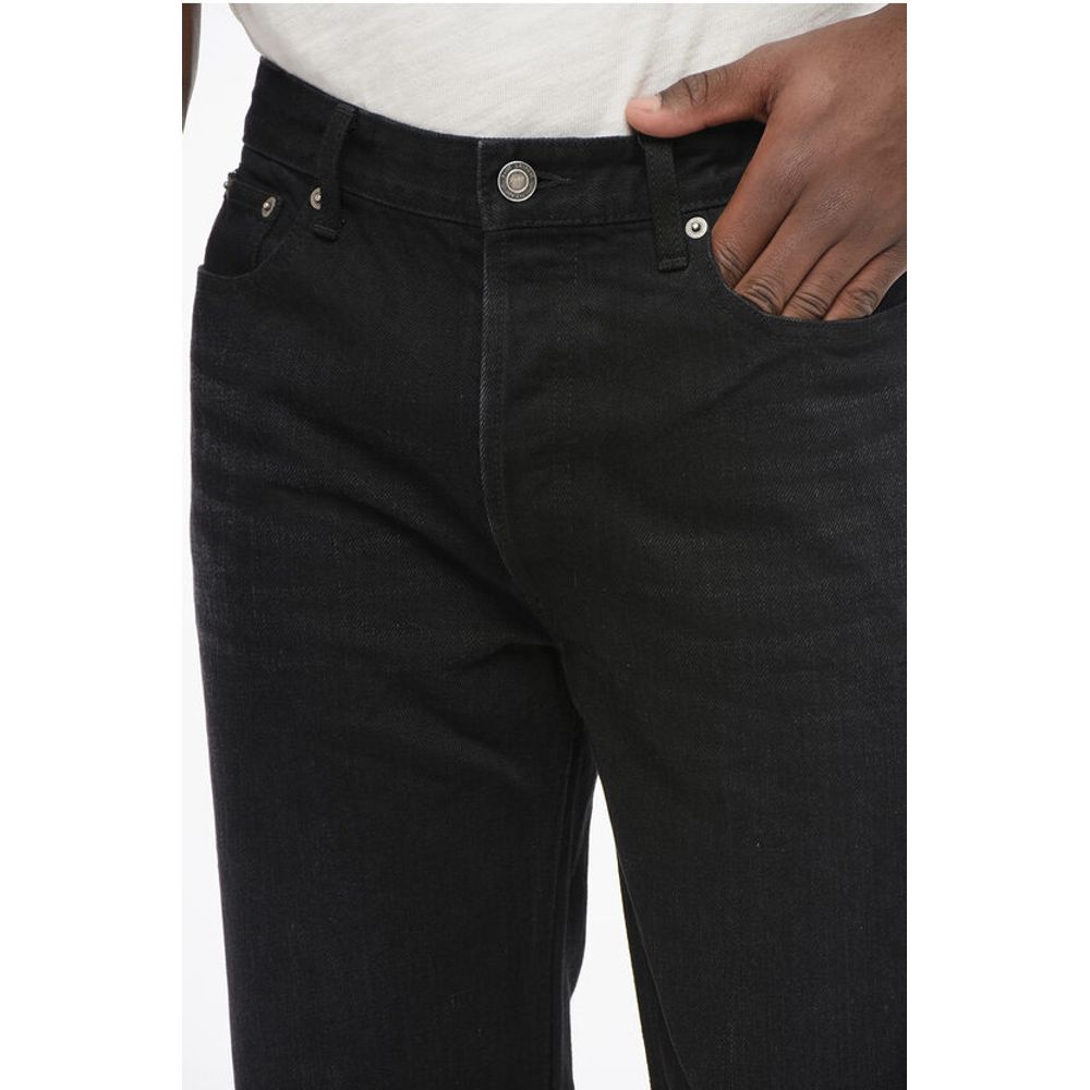 Saint Laurent Fringed Hem Denim Shorts