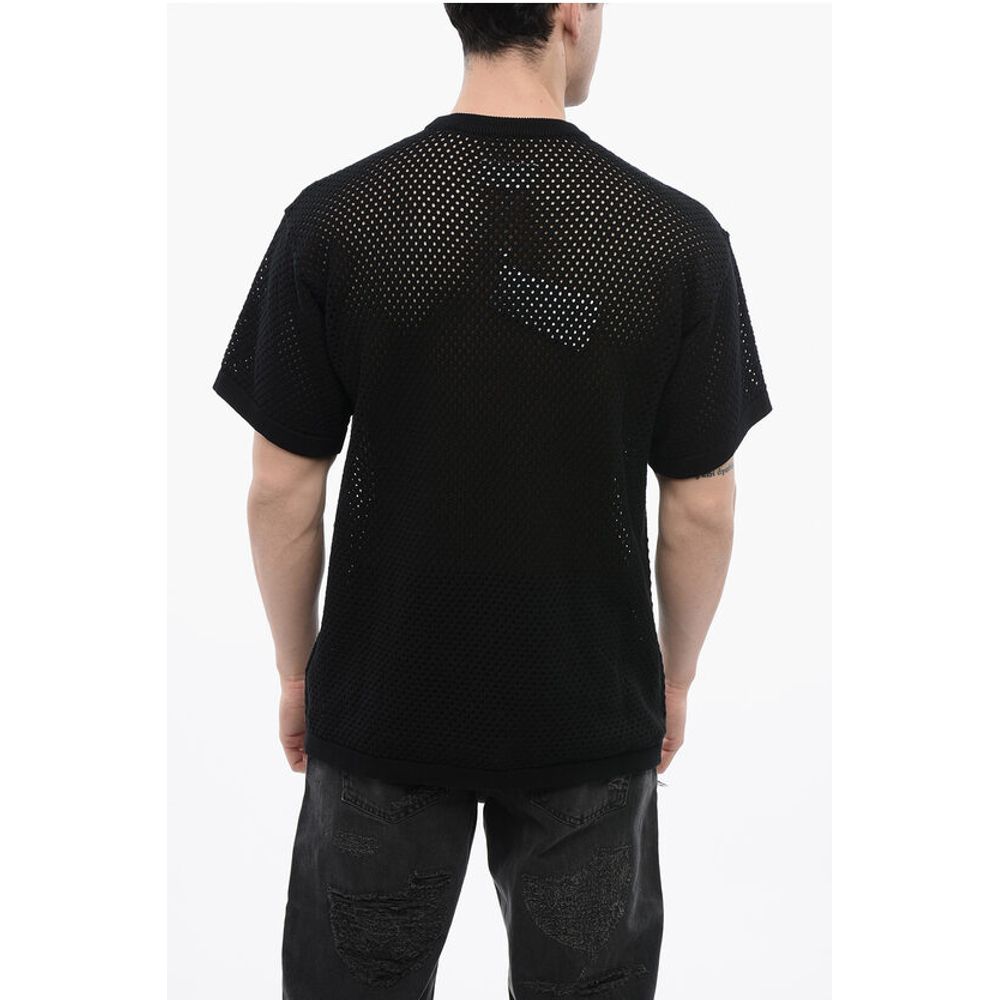 Maison Margiela MM6 Crew Neck Openwork Cotton Sweater