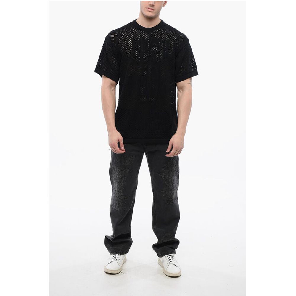Maison Margiela MM6 Crew Neck Openwork Cotton Sweater