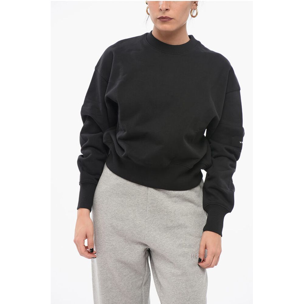 Y-3 Monochrome Cotton Sweatshirt with Crew Neck