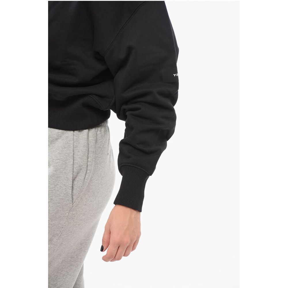 Y-3 Monochrome Cotton Sweatshirt with Crew Neck