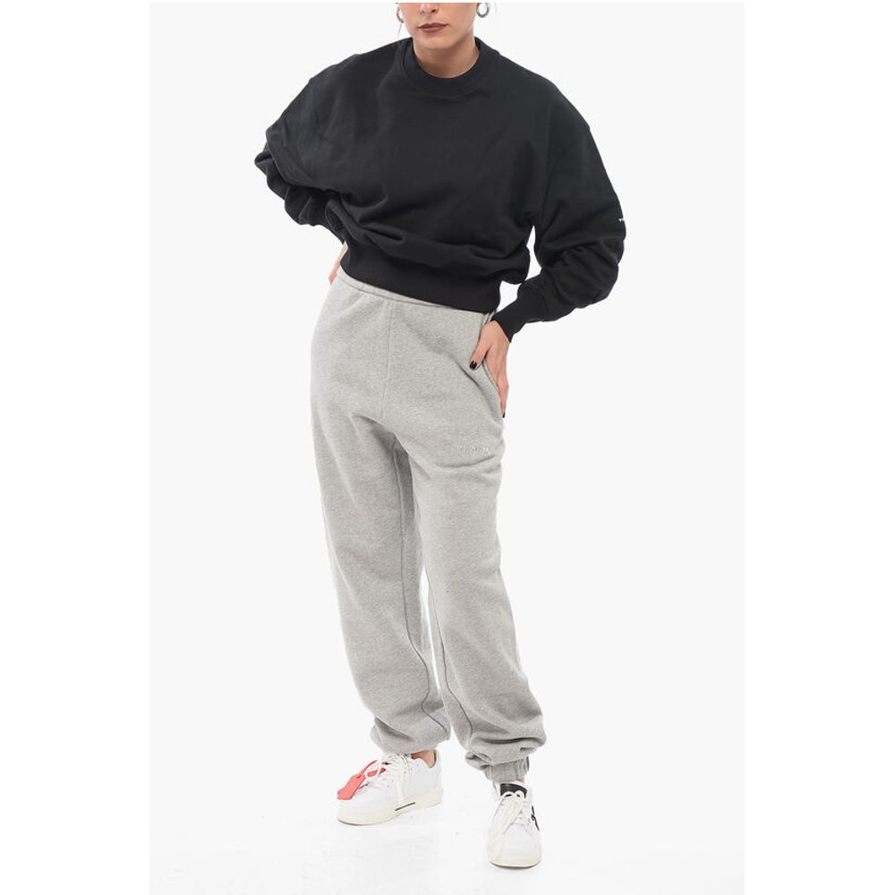 Y-3 Monochrome Cotton Sweatshirt with Crew Neck