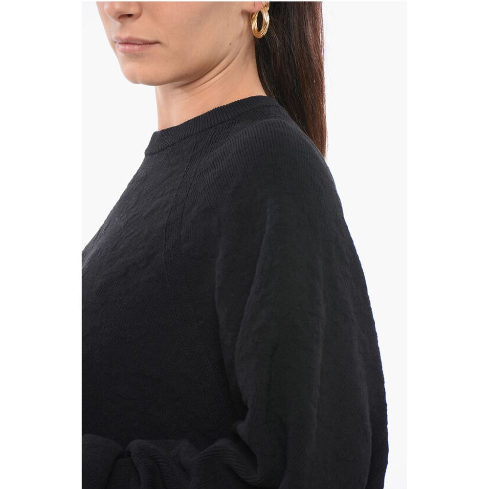 Y-3 Stretch Cotton Oversized Sweater with Crew Neck
