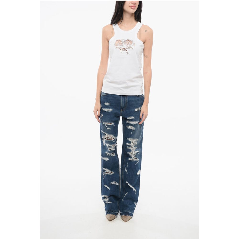 Stella McCartney Cotton Tank Top with Crochet Cut-out