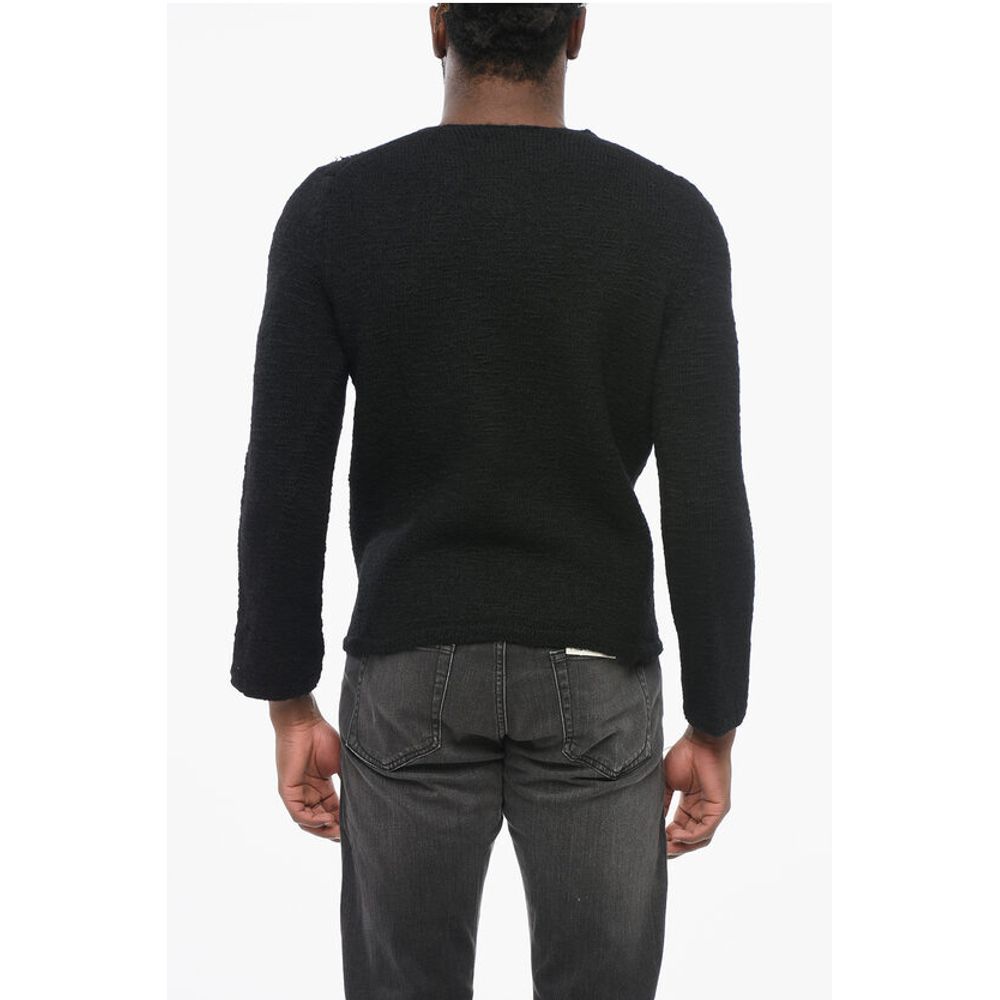 Comme Des Garçons BLACK Crew Neck Distressed Wool Pullover
