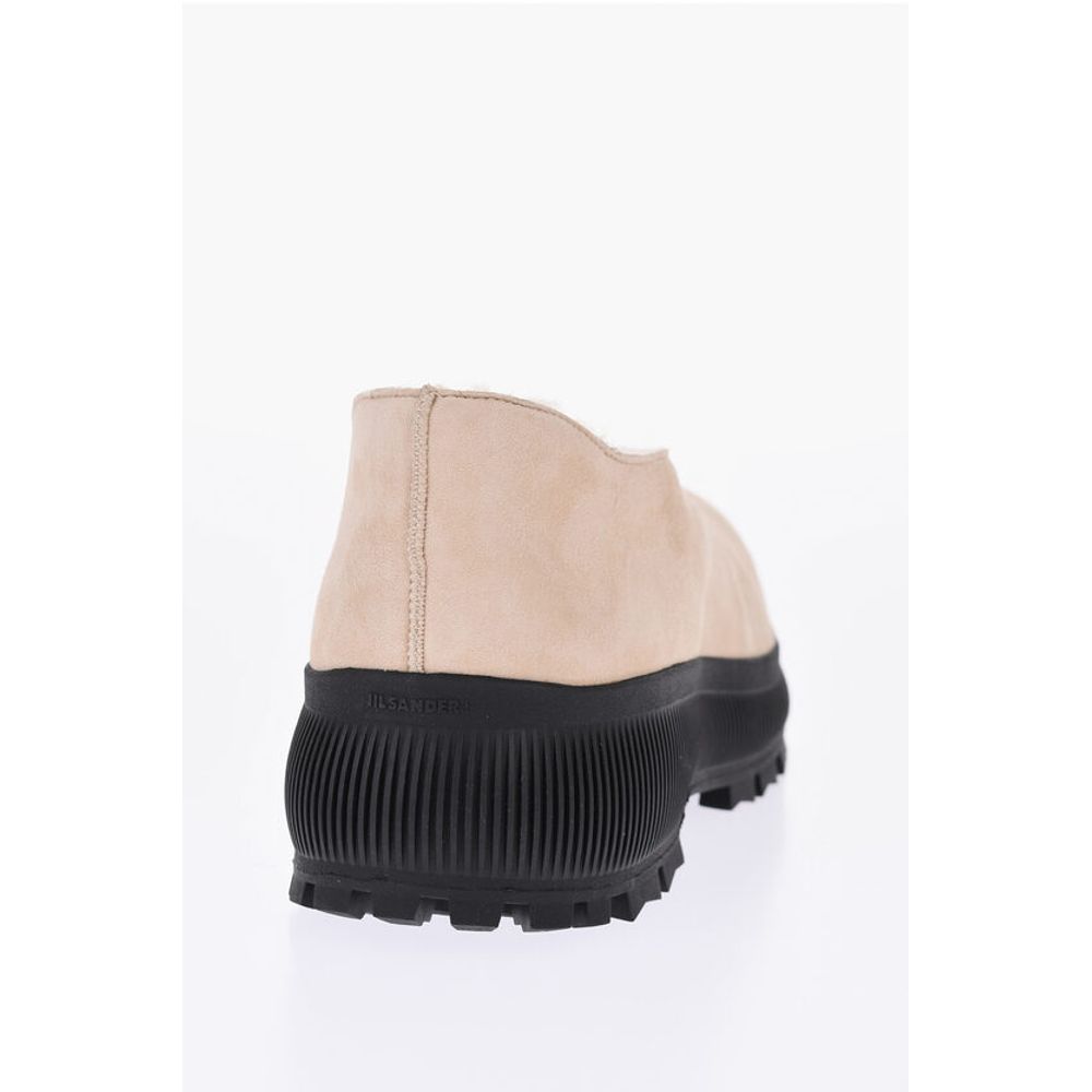 Jil Sander Suede Slip-on Sneakers with Shearling Lining