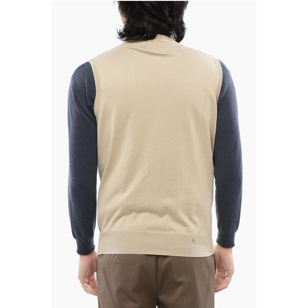 Corneliani ID Lightweight Cotton Sleeveless V-neck Sweater