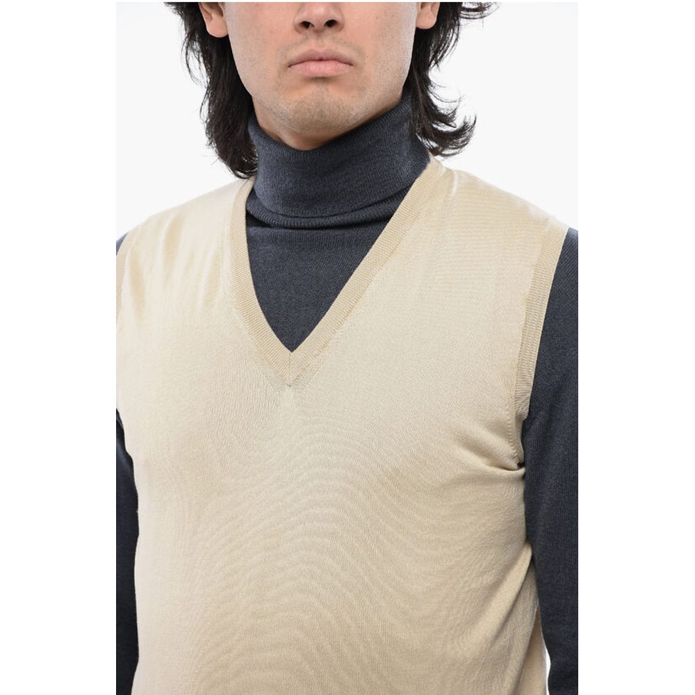 Corneliani ID Lightweight Cotton Sleeveless V-neck Sweater