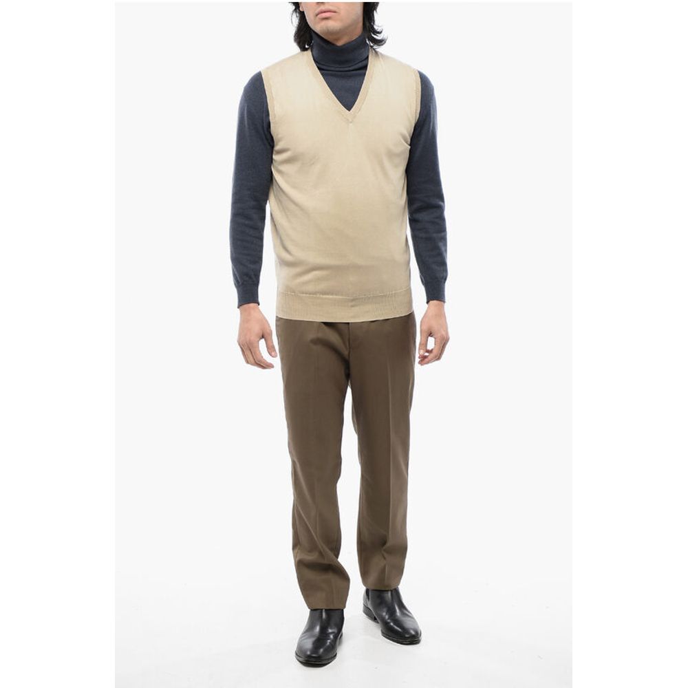 Corneliani ID Lightweight Cotton Sleeveless V-neck Sweater