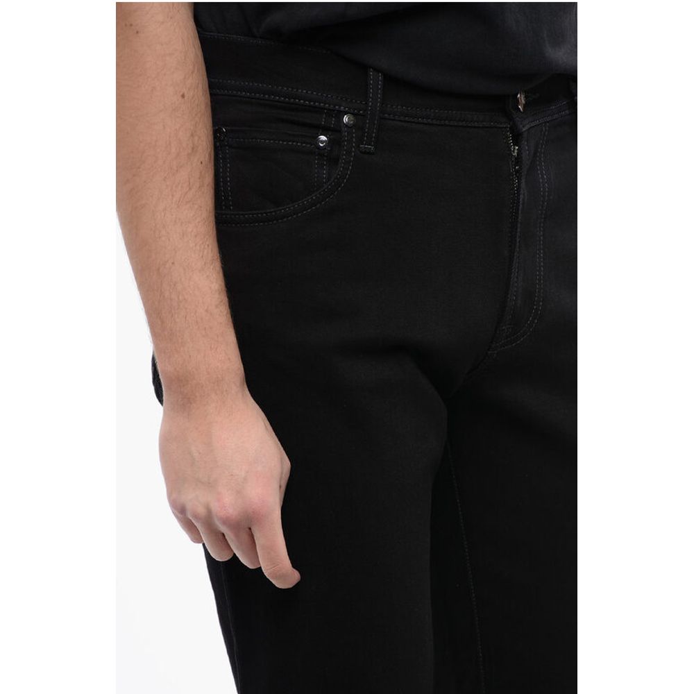 Corneliani ID Stretch Denim Jeans with Embroidered Logo 19cm