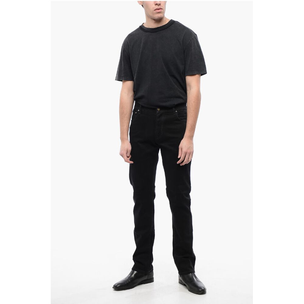 Corneliani ID Stretch Denim Jeans with Embroidered Logo 19cm