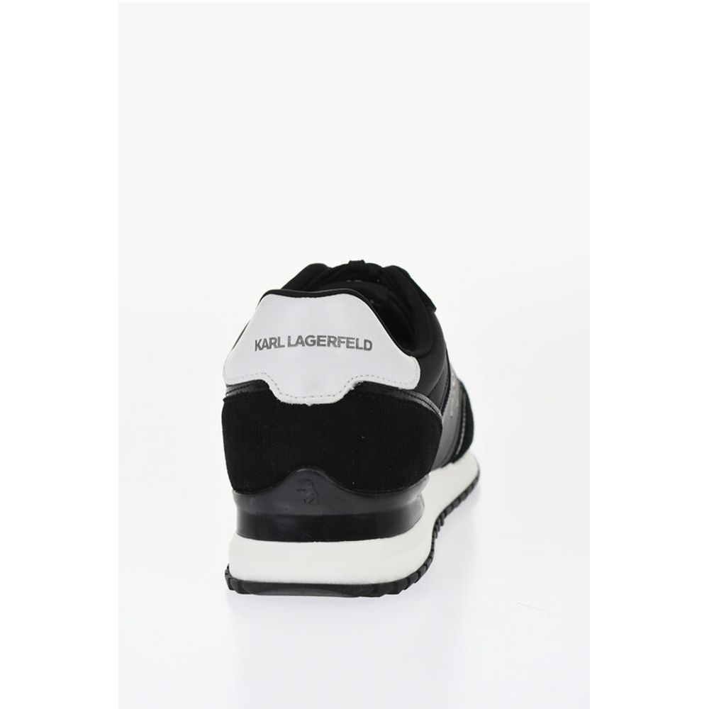 Karl Lagerfeld Leather VELOCITOR II Low-Top Sneakers with Patent Leather De