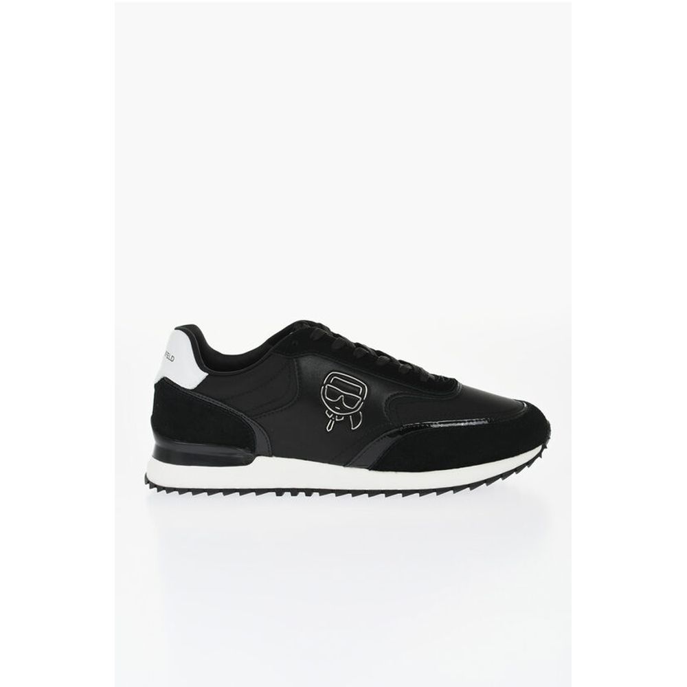 Karl Lagerfeld Leather VELOCITOR II Low-Top Sneakers with Patent Leather De