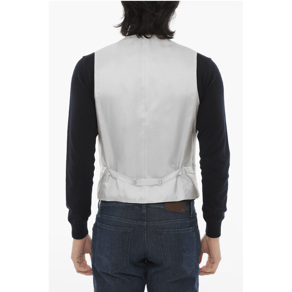 Corneliani CC COLLECTION Wool Blend Waistcoat with Contrasting Buttons