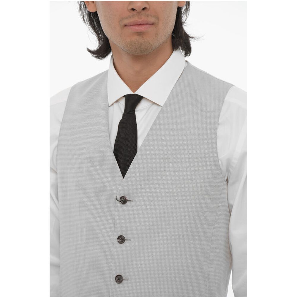 Corneliani CC COLLECTION Jacquard CERIM.RESET Waistcoat with Jetted Poc