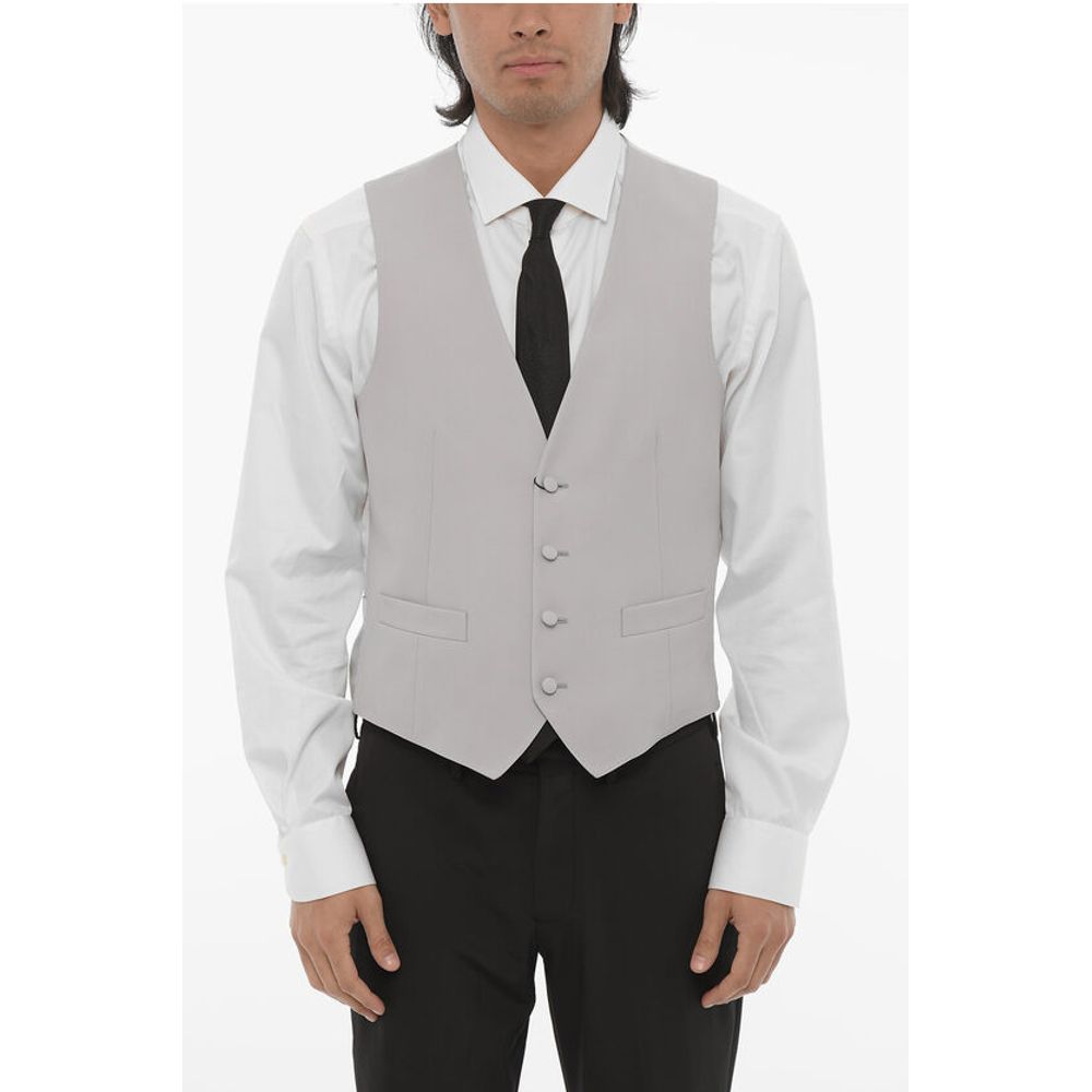 Corneliani CC COLLECTION Virgin Wool Waistcoat with Back Adjuster