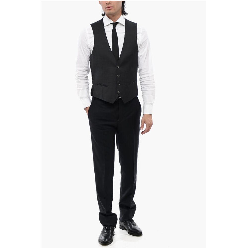 Corneliani CC COLLECTION Virgin Wool Blend Waistcoat with Martingale