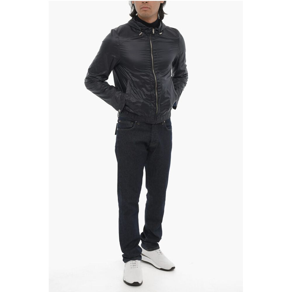 Corneliani ID Nylon Hooded Windbreaker with Front Zip