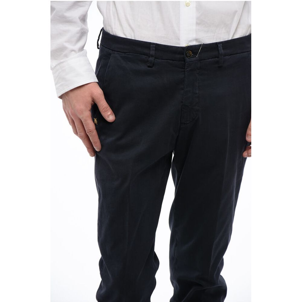 Corneliani CC COLLECTION Cotton Blend Chinos Pants with Belt Loops