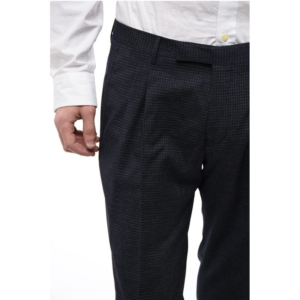 Corneliani CC COLLECTION Pin Check REWARD Wool Blend Pants