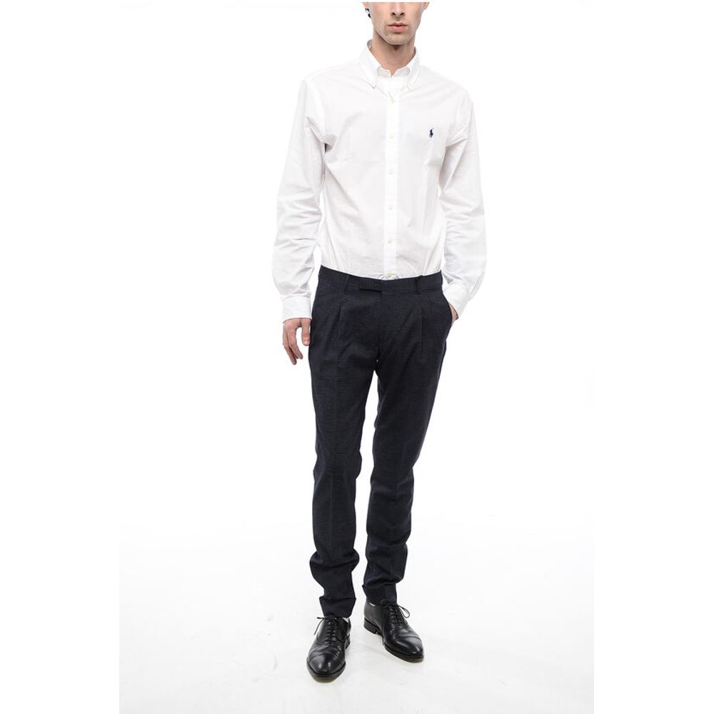 Corneliani CC COLLECTION Pin Check REWARD Wool Blend Pants