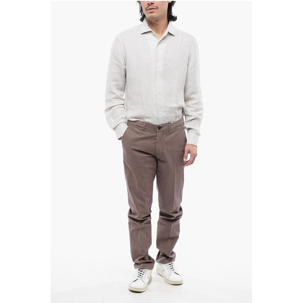Corneliani Cotton Washed-Effect Chinos Pants