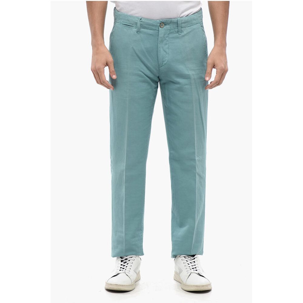 Corneliani Cotton Pants with Buttons Detailing