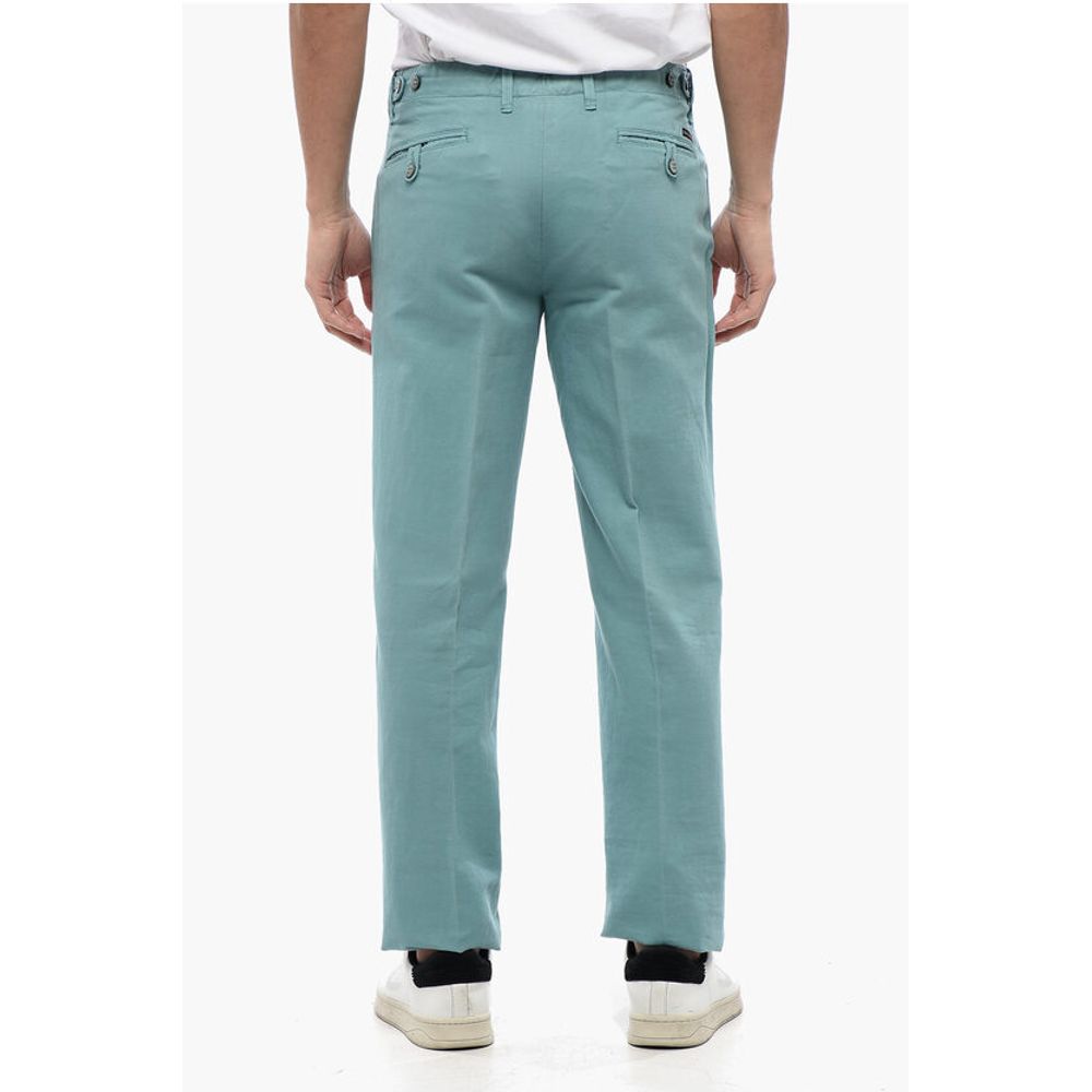 Corneliani Cotton Pants with Buttons Detailing