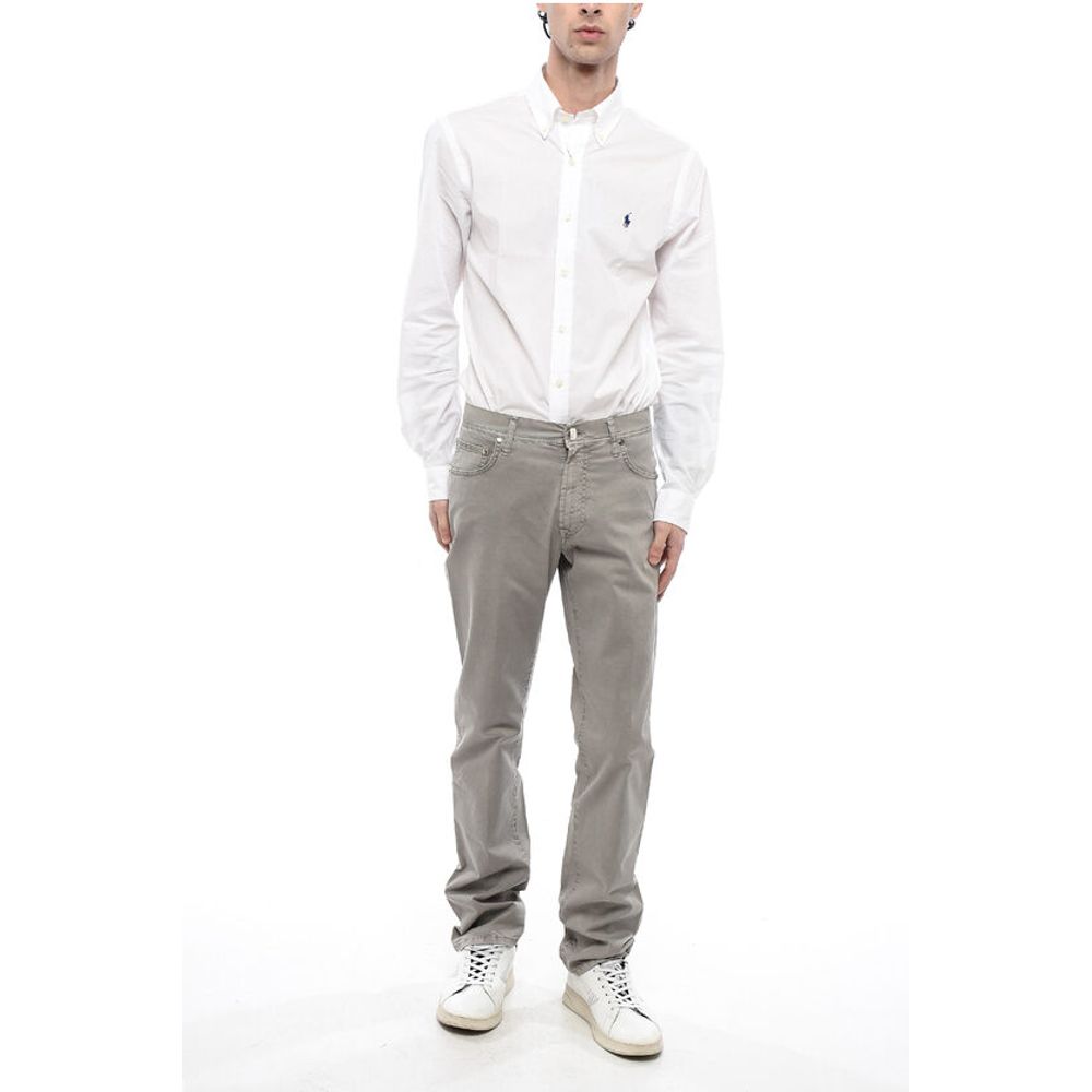 Corneliani Cotton Washed- Effect Pants