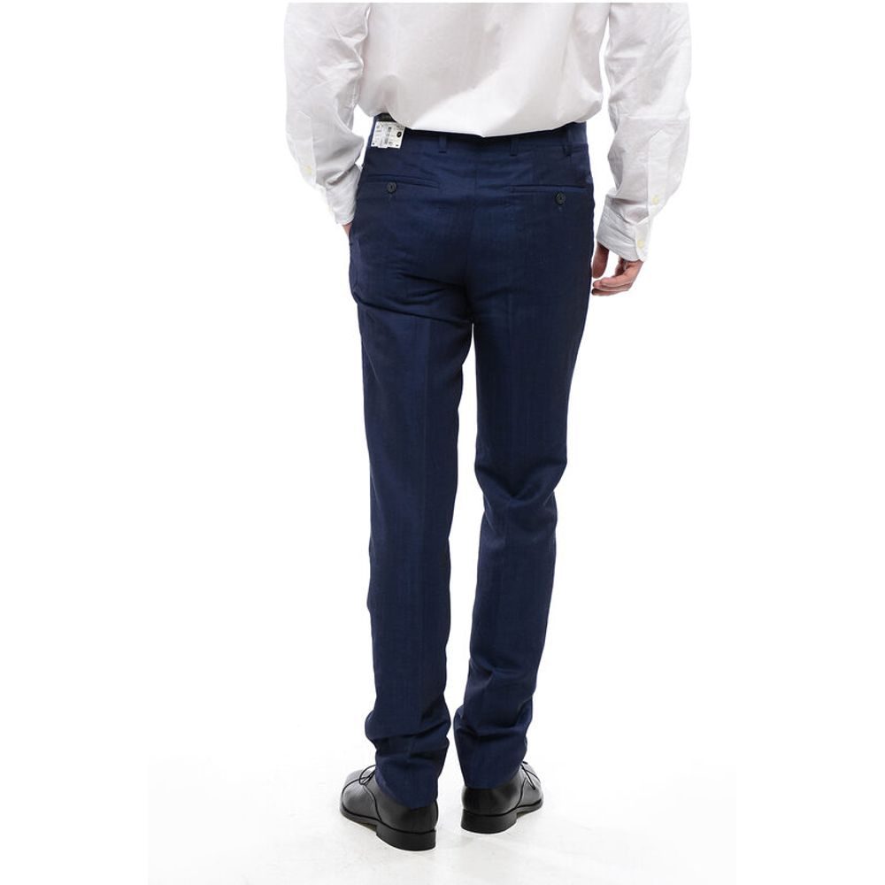 Corneliani Linen Wool and Silk-blended LEADER Pants