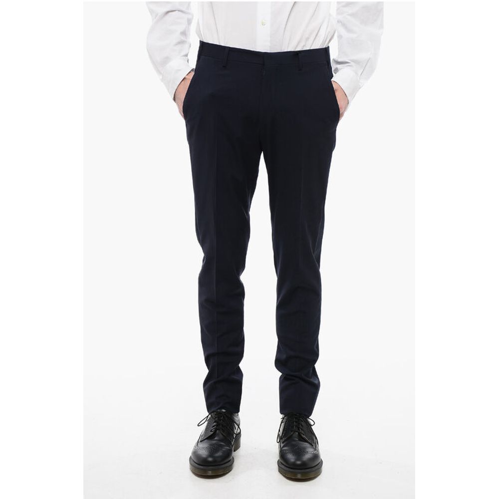 Corneliani CC COLLECTION Wool Pants with Satin Inserts
