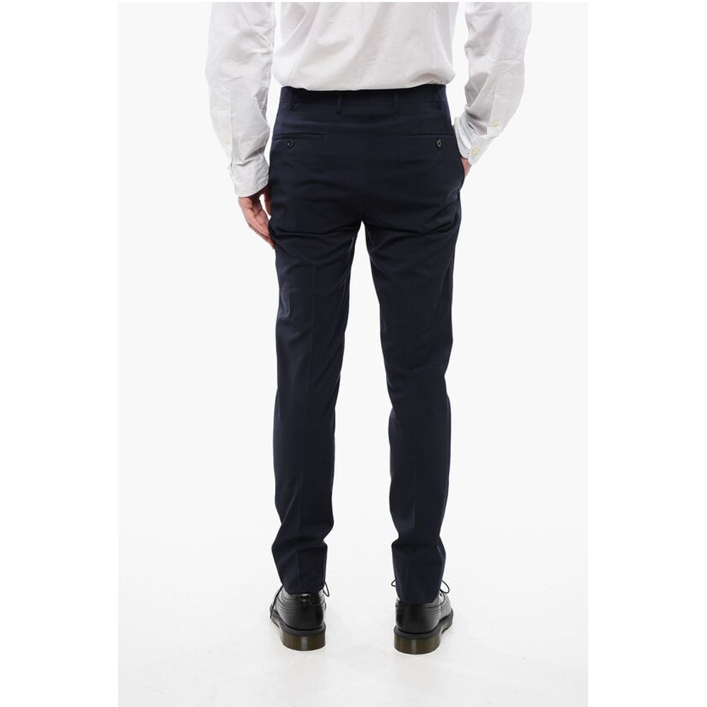 Corneliani CC COLLECTION Wool Pants with Satin Inserts