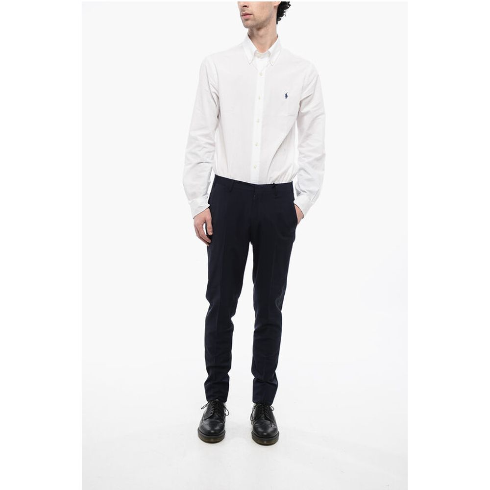 Corneliani CC COLLECTION Wool Pants with Satin Inserts