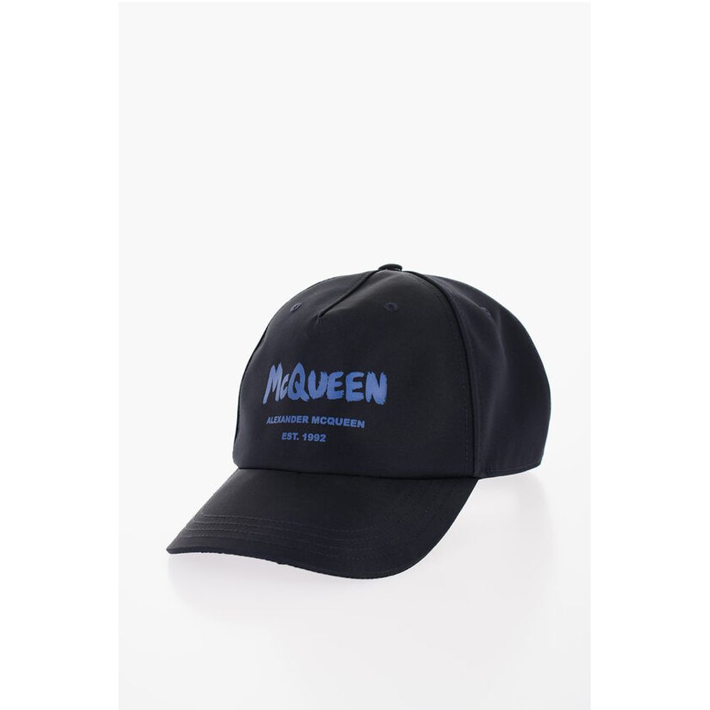 Alexander McQueen Solid Color Cap with Printed Logo
