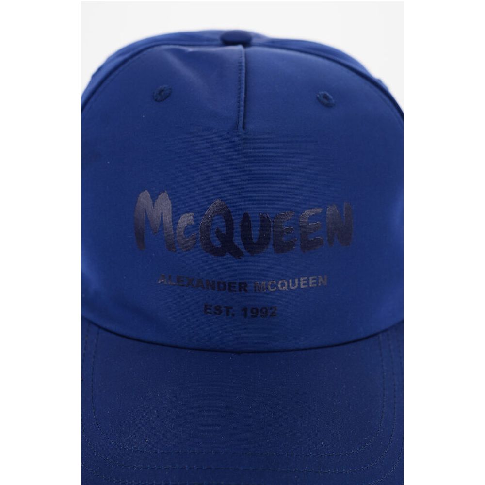 Alexander McQueen Solid Color Cap with Printed Logo
