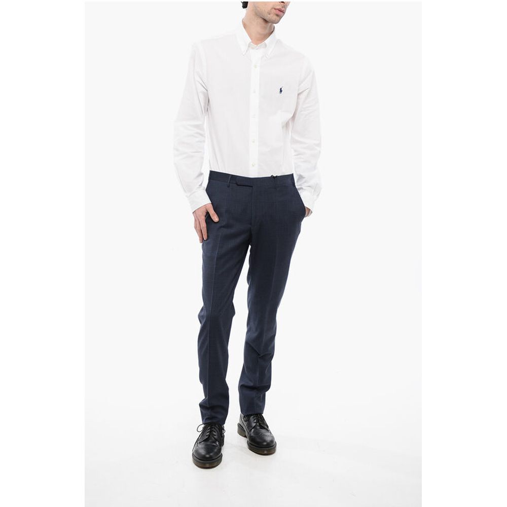 Corneliani CC COLLECTION Virgin Wool Pants with Check Pattern