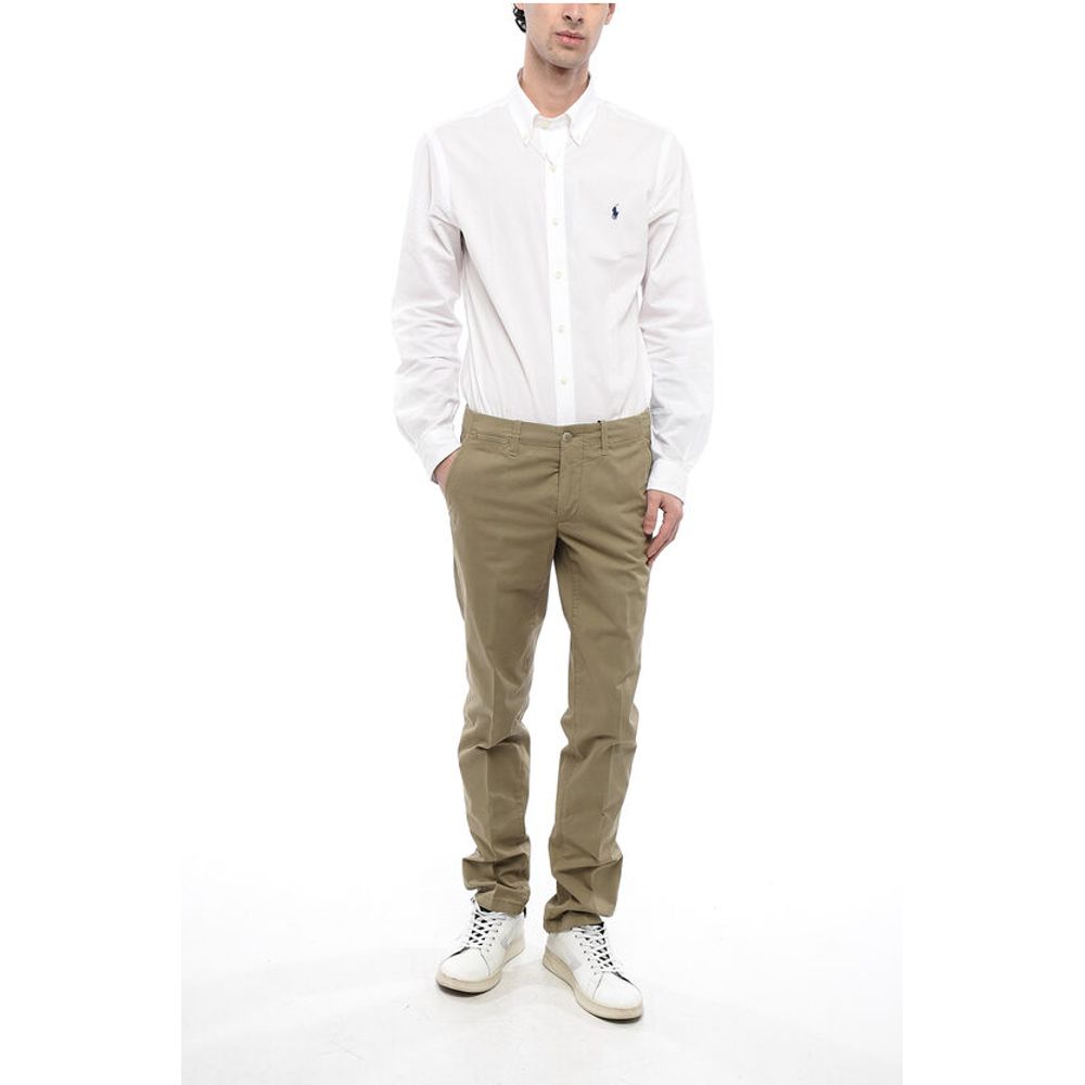Corneliani ID Cotton Blend Chinos Pants with Belt Loops