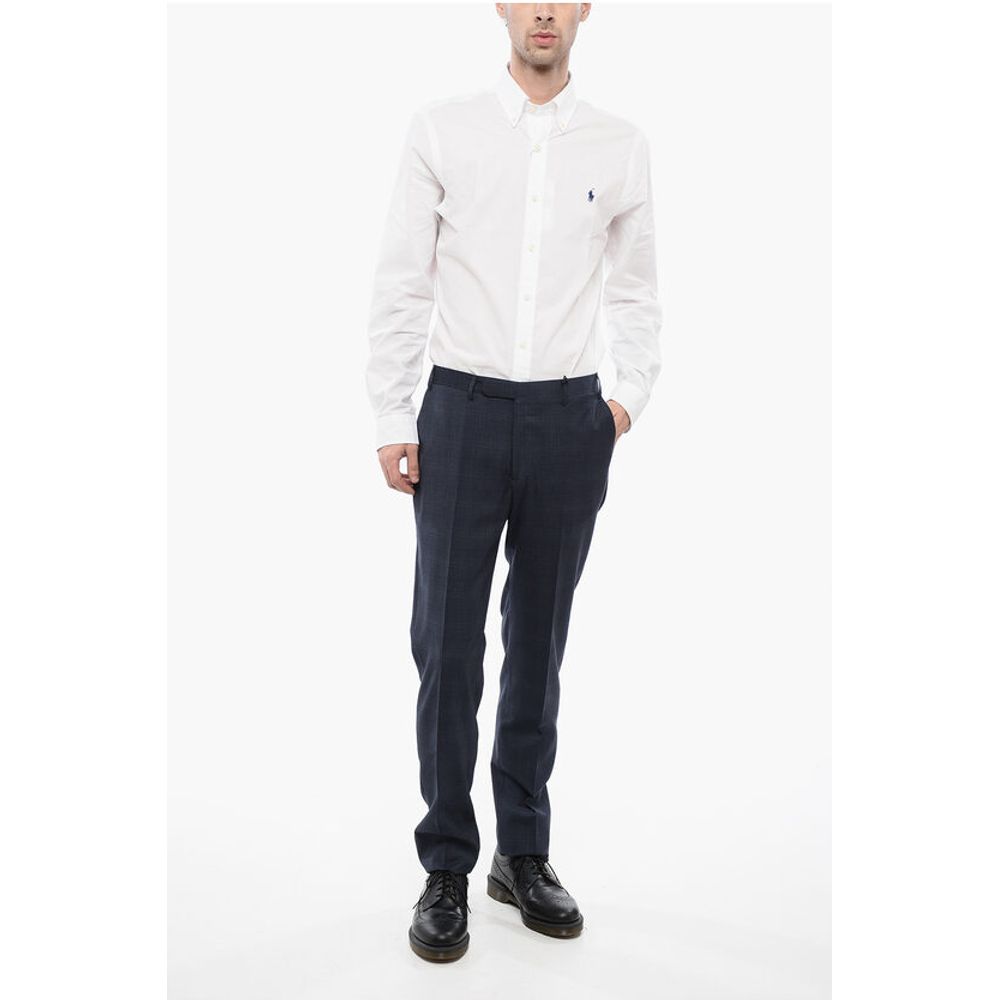 Corneliani CC COLLECTION 4-Pocketed Virgin Wool Pants with District Che