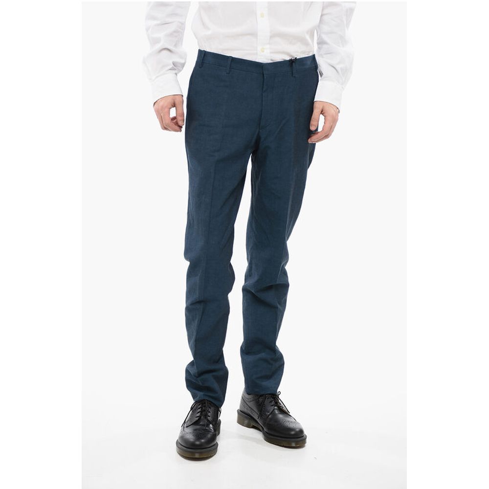 Corneliani CC COLLECTION Cotton and Linen Blend RESET Pants