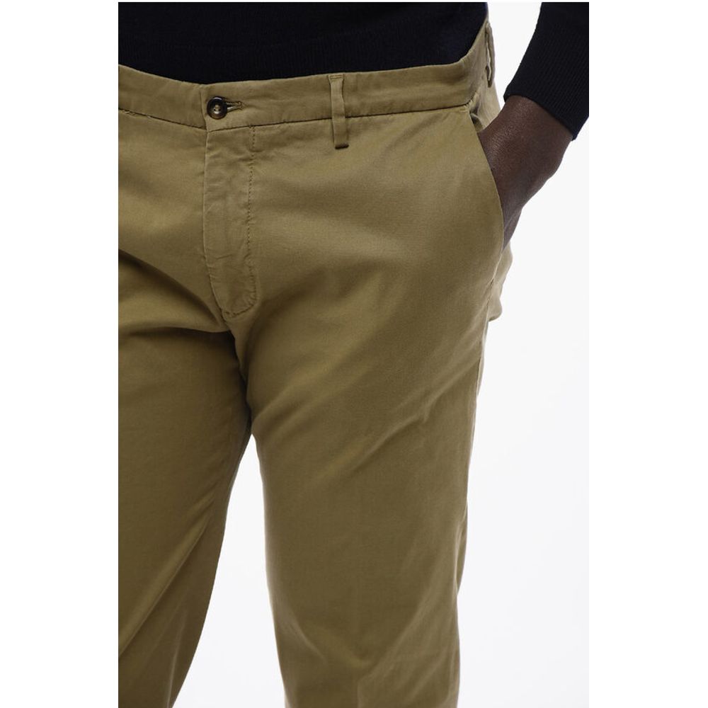 Corneliani CC COLLECTION Cotton Blend Chinos Pants with Belt Loops