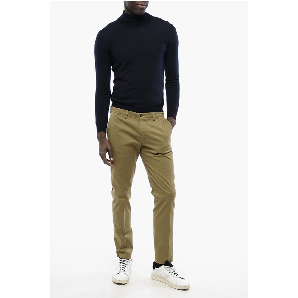 Corneliani CC COLLECTION Cotton Blend Chinos Pants with Belt Loops