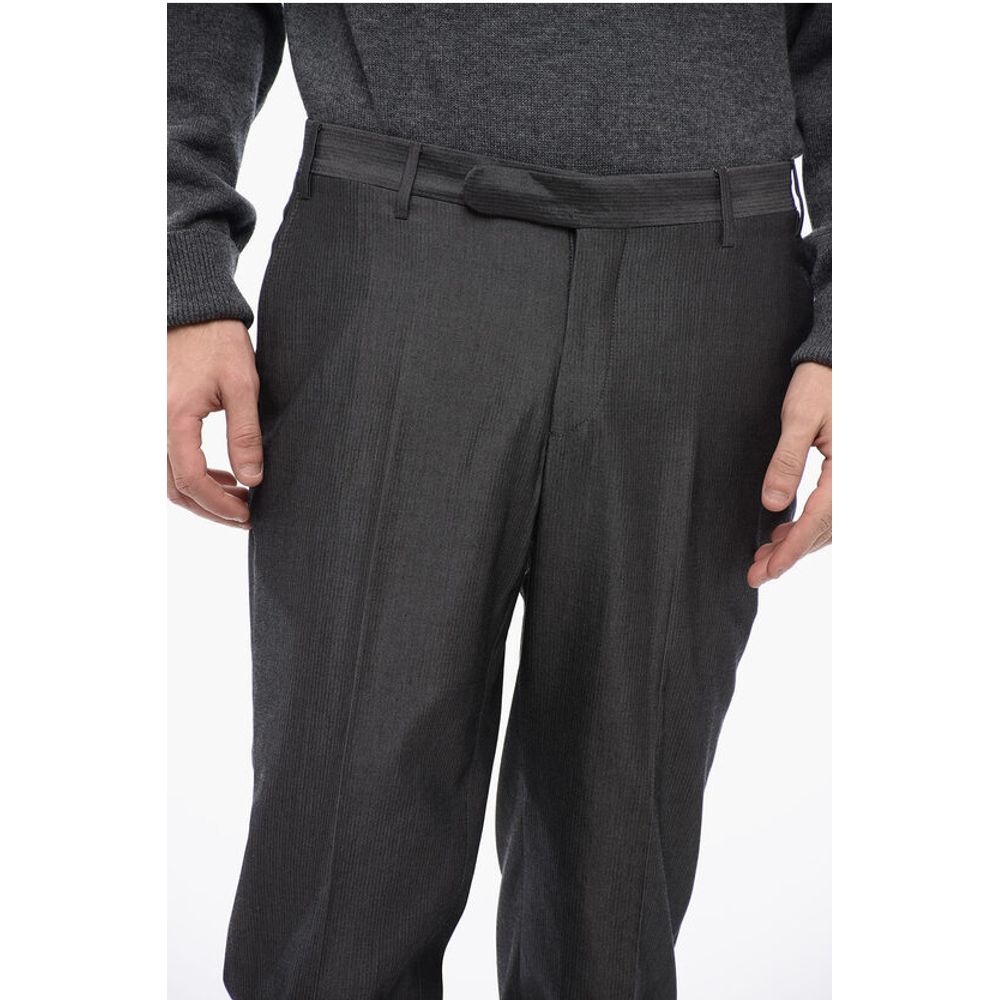 Corneliani TREND Silk-blended Pinstriped Pants
