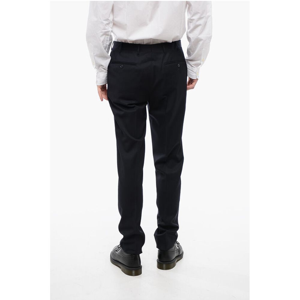 Corneliani CC COLLECTION 4-Pocketed Virgin Wool Pants with Belt Loops