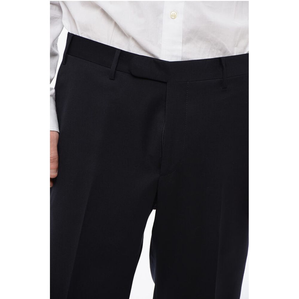 Corneliani CC COLLECTION 4-Pocketed Virgin Wool Pants with Belt Loops