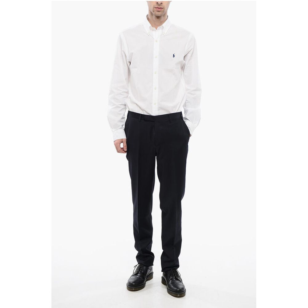 Corneliani CC COLLECTION 4-Pocketed Virgin Wool Pants with Belt Loops