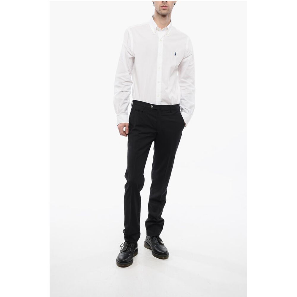 Corneliani Pin Check Patterned ACADEMY Virgin Wool Pants