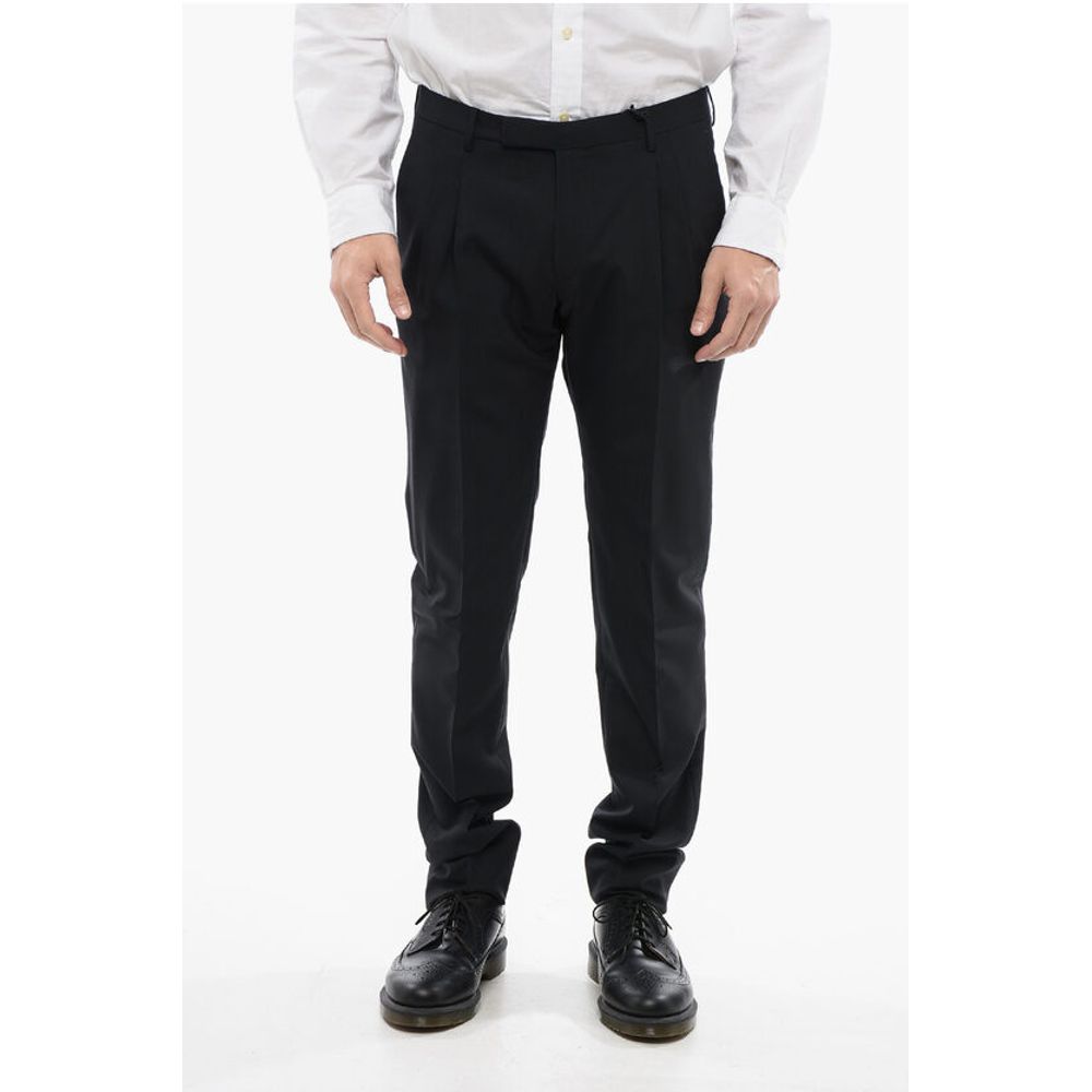 Corneliani CC COLLECTION 4-Pocketed Wool Blend Pants with Belt Loops