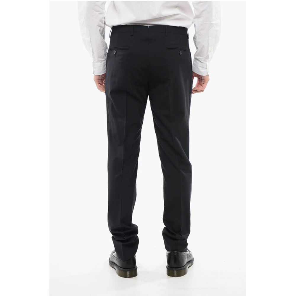 Corneliani CC COLLECTION 4-Pocketed Wool Blend Pants with Belt Loops