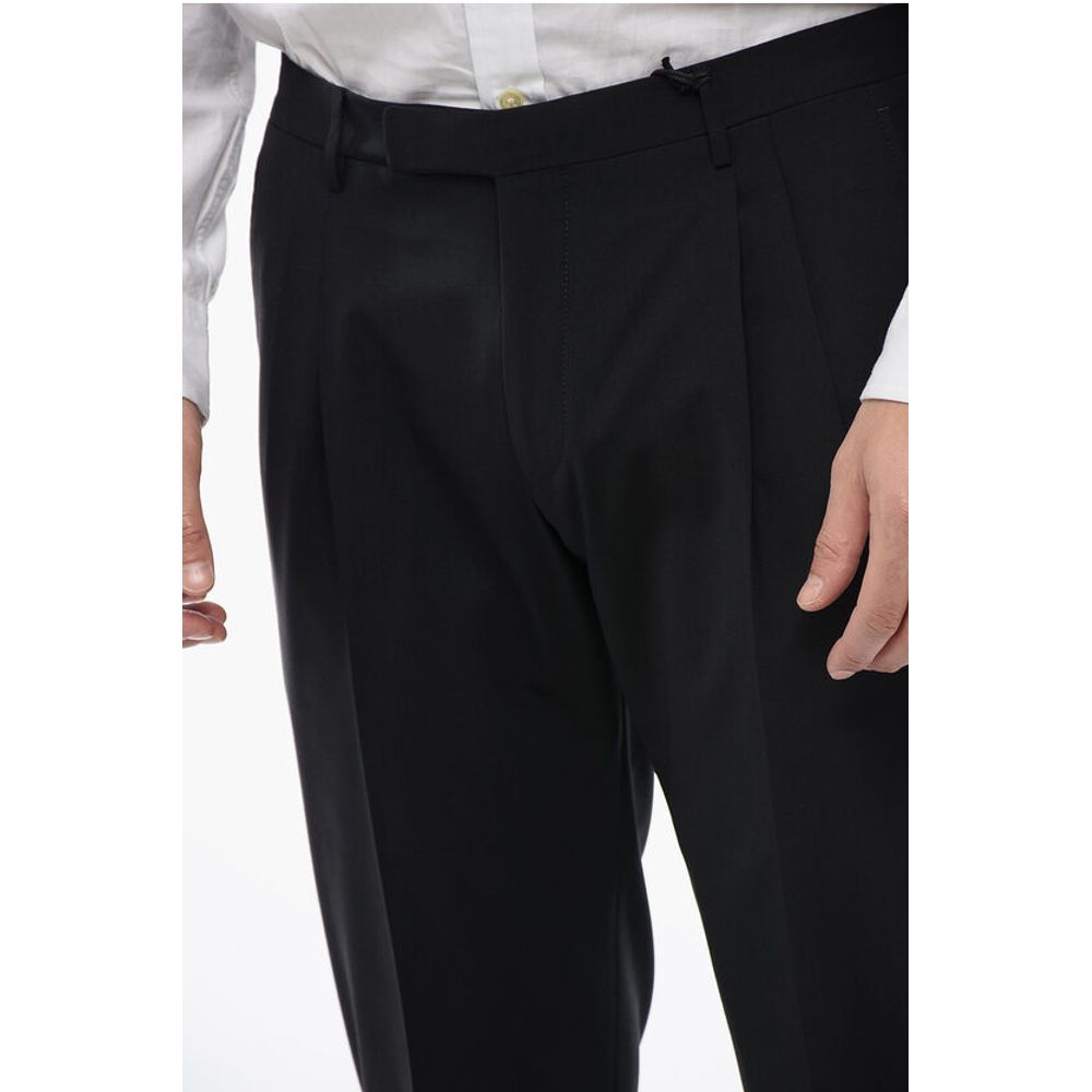 Corneliani CC COLLECTION 4-Pocketed Wool Blend Pants with Belt Loops