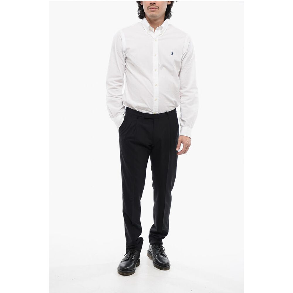 Corneliani CC COLLECTION 4-Pocketed Wool Blend Pants with Belt Loops